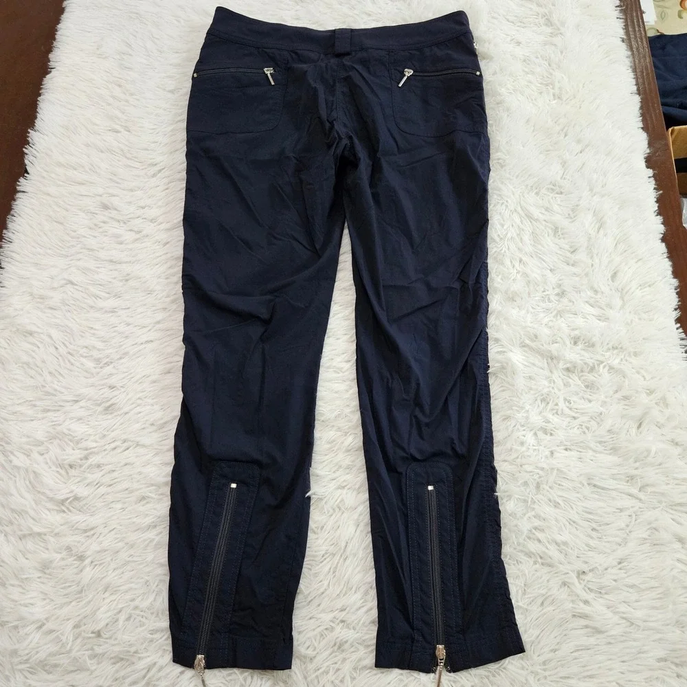 Anatomie Women Susan Skinny Ankle Pant Navy Blue Ankle Zip Lightweight Sz XL
